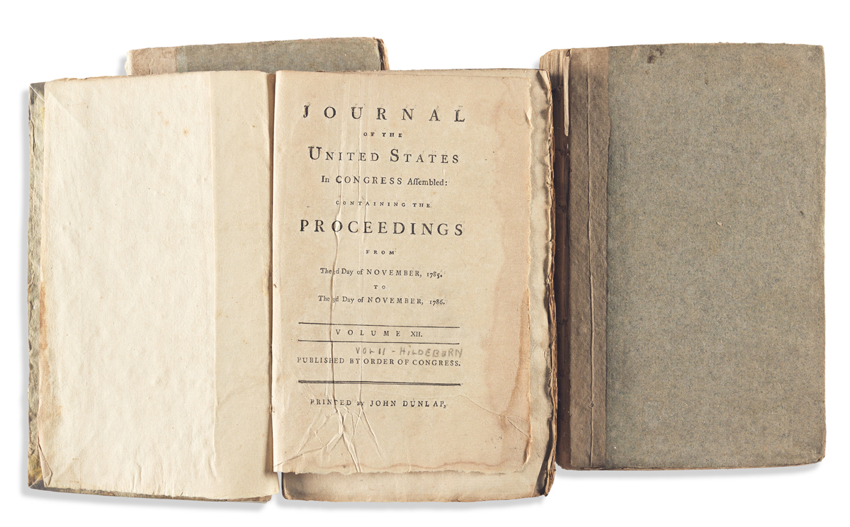 (AMERICAN REVOLUTION--1777.) Group of 3 volumes of the early Journals of Congress.